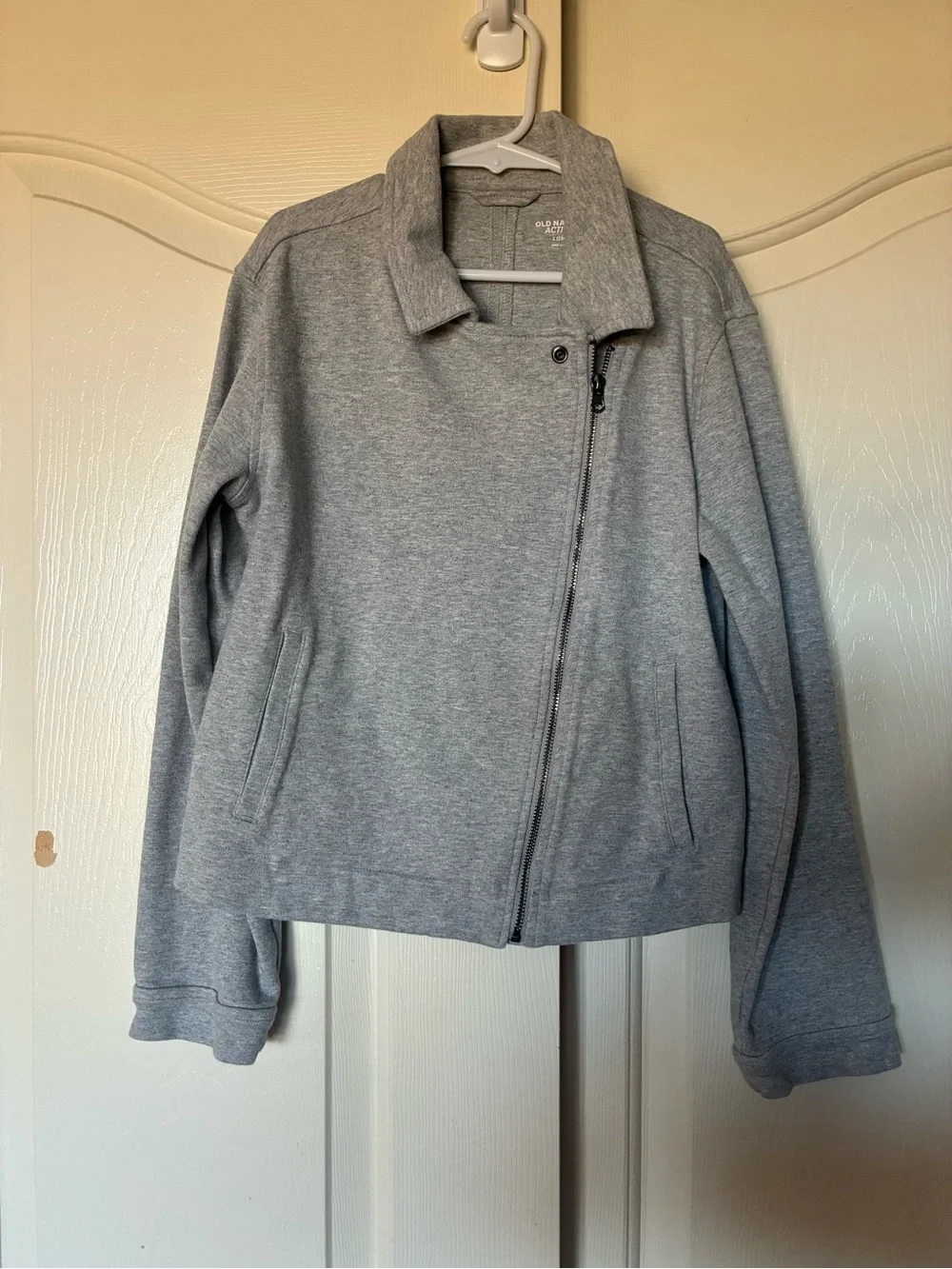 Old Navy Girl Active Grey Jacket Coat Zipper Long Sleeve Cotton Size Large 10-12